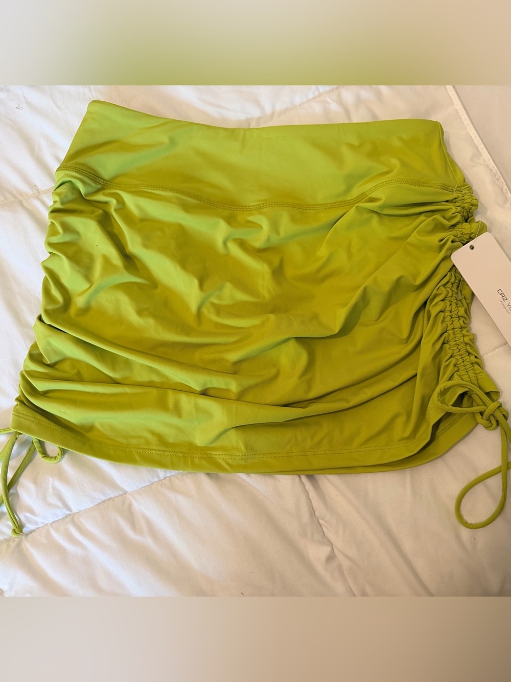 High Rise Ruched Swim Skirt Adjustable Side - Picture 2 of 7